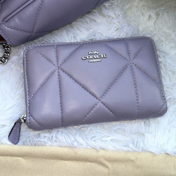 Coach quilted Klare shoulder/crossbody bag and wallet set sv/mist (lilac) - Picture 3 of 13